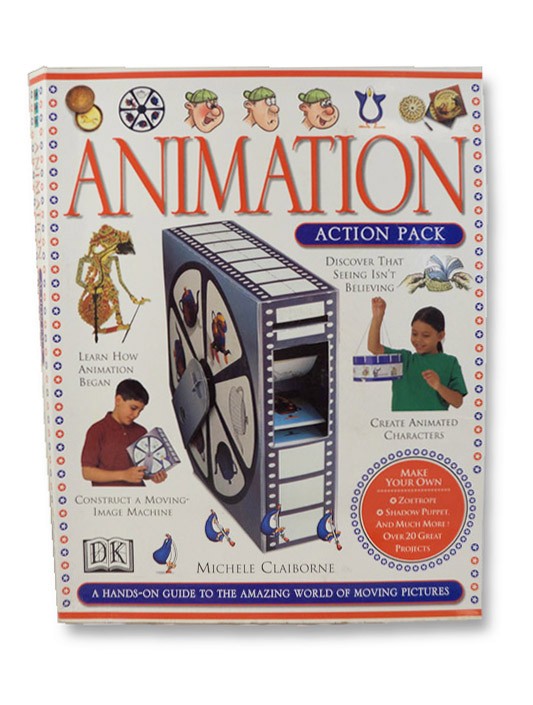 Animation Action Pack: A Hands-On Guide to the Amazing World of Moving Pictures -- Includes Drawing Guide, Moving-Image Machine, Zoetrope, Phenakistoscope, Kinetipic Viewer, Pencil Roller, Flipbook and Gripper, Thaumatrope, Pegboard, and Guidebook, Claiborne, Michele Animation Action Pack: A Hands-On Guide to the Amazing World of Moving Pictures -- Includes Drawing Guide, Moving-Image Machine, Zoetrope, Phenakistoscope, Kinetipic Viewer, Pencil Roller, Flipbook and Gripper, Thaumatrope, Pegboard, and Guidebook, Claiborne, Michele