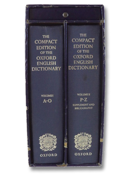 Compact Edition of the Oxford English Dictionary, Complete Text Reproduced Micrographically (2-Volume Hardcover Set), Oxford University Press Compact Edition of the Oxford English Dictionary, Complete Text Reproduced Micrographically (2-Volume Hardcover Set), Oxford University Press