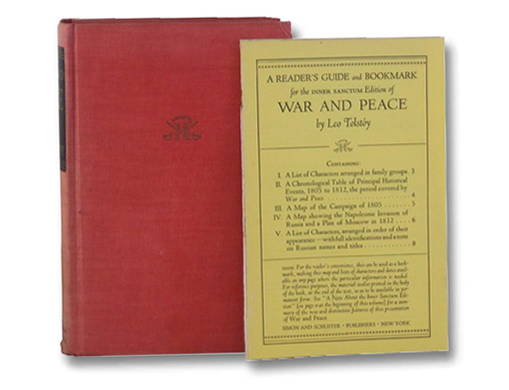 War and Peace: Inner Sanctum Edition, Tolstoy, Leo; Maude, Louise & Aylmer; Fadiman, Clifton; Schuster, M. Lincoln War and Peace: Inner Sanctum Edition, Tolstoy, Leo; Maude, Louise & Aylmer; Fadiman, Clifton; Schuster, M. Lincoln
