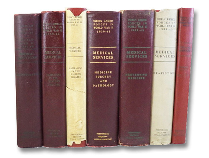 Medical Services, in Seven Volumes: Administration; The Campaigns in the Western Theatre; The Campaigns in the Eastern Theatre; Medicine, Surgery and Pathology; Preventive Medicine; Statistics; Medical Stores and Equipment (The Official History of the Indian Armed Forces in World War II), Raina, Bishen L.; Pillai, E.K.K. Medical Services, in Seven Volumes: Administration; The Campaigns in the Western Theatre; The Campaigns in the Eastern Theatre; Medicine, Surgery and Pathology; Preventive Medicine; Statistics; Medical Stores and Equipment (The Official History of the Indian Armed Forces in World War II), Raina, Bishen L.; Pillai, E.K.K.